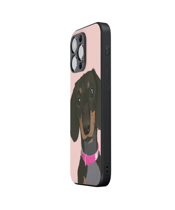 Dachshund Dog Hybrid Metal TPU Case