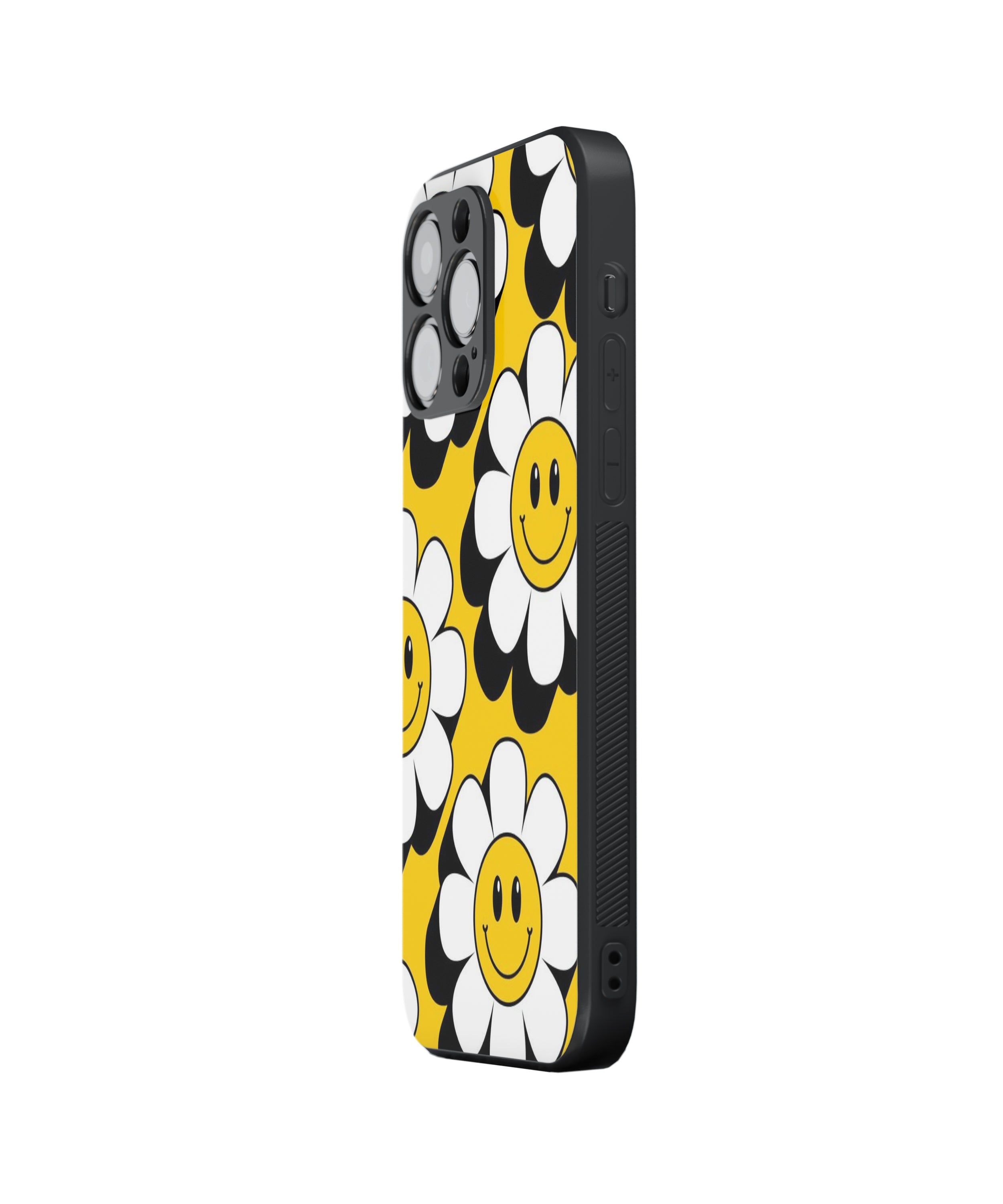 Yellow Smile Flower Hybrid Metal TPU Case