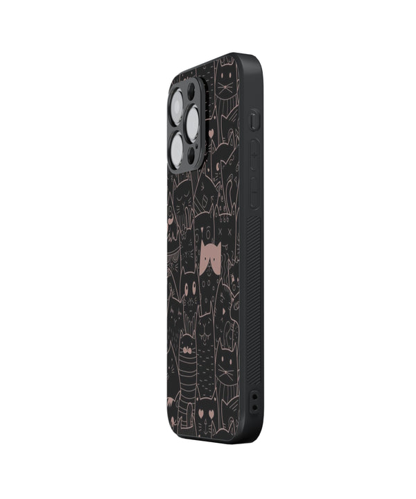 Pink Border Cat Hybrid Metal TPU Case