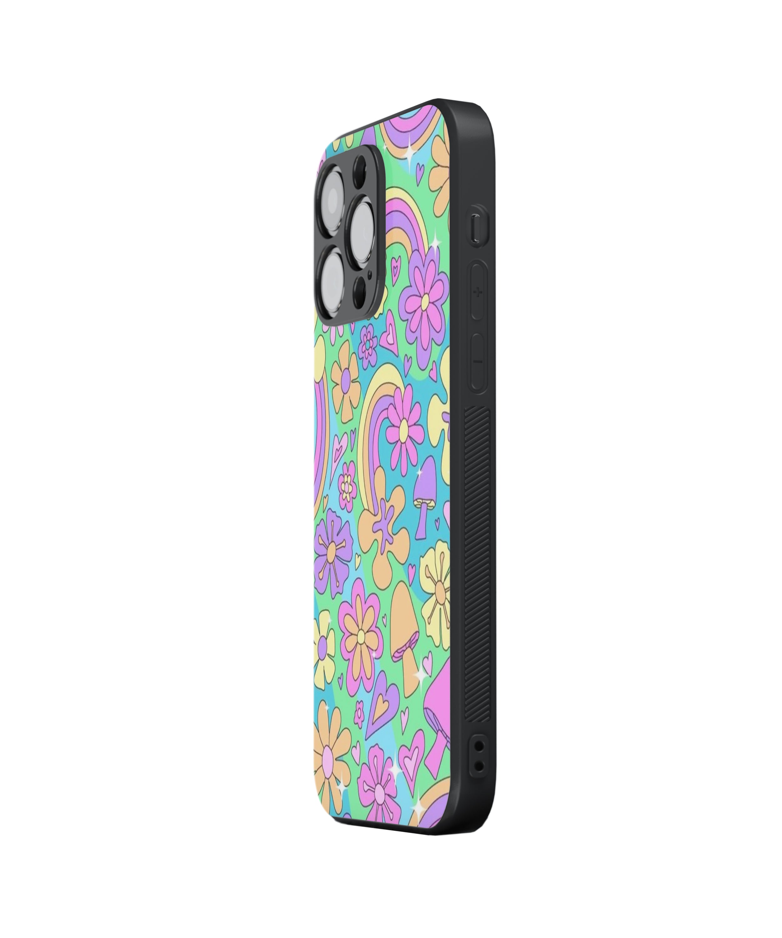 Cartoon Flower Hybrid Metal TPU Case