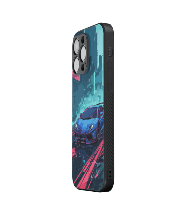 Blue Reflection Racing Car Hybrid Metal TPU Case