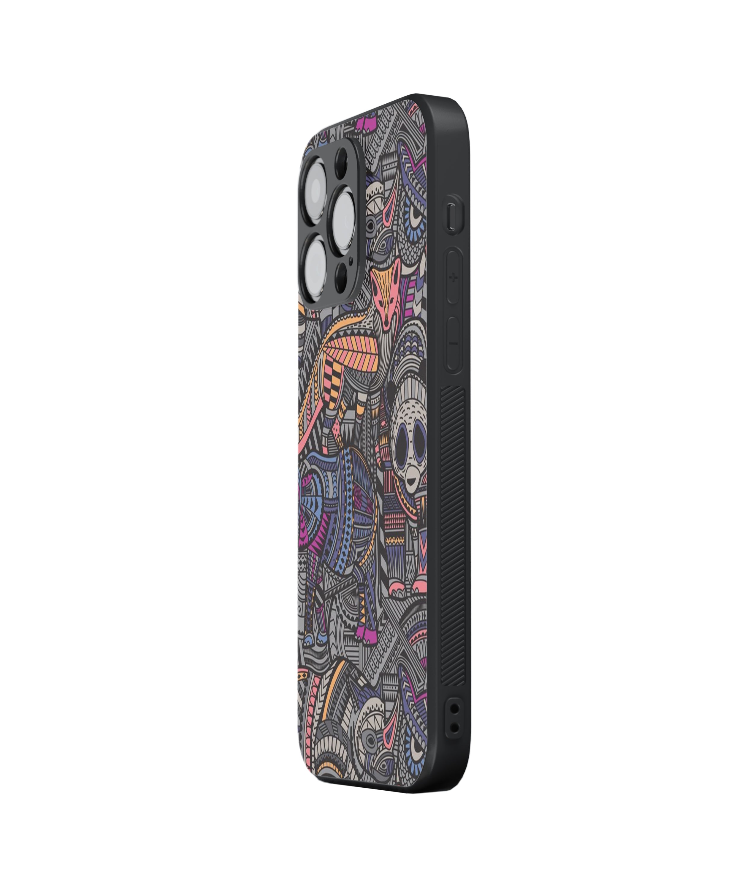 Animal Tribe Pattern Hybrid Metal TPU Case