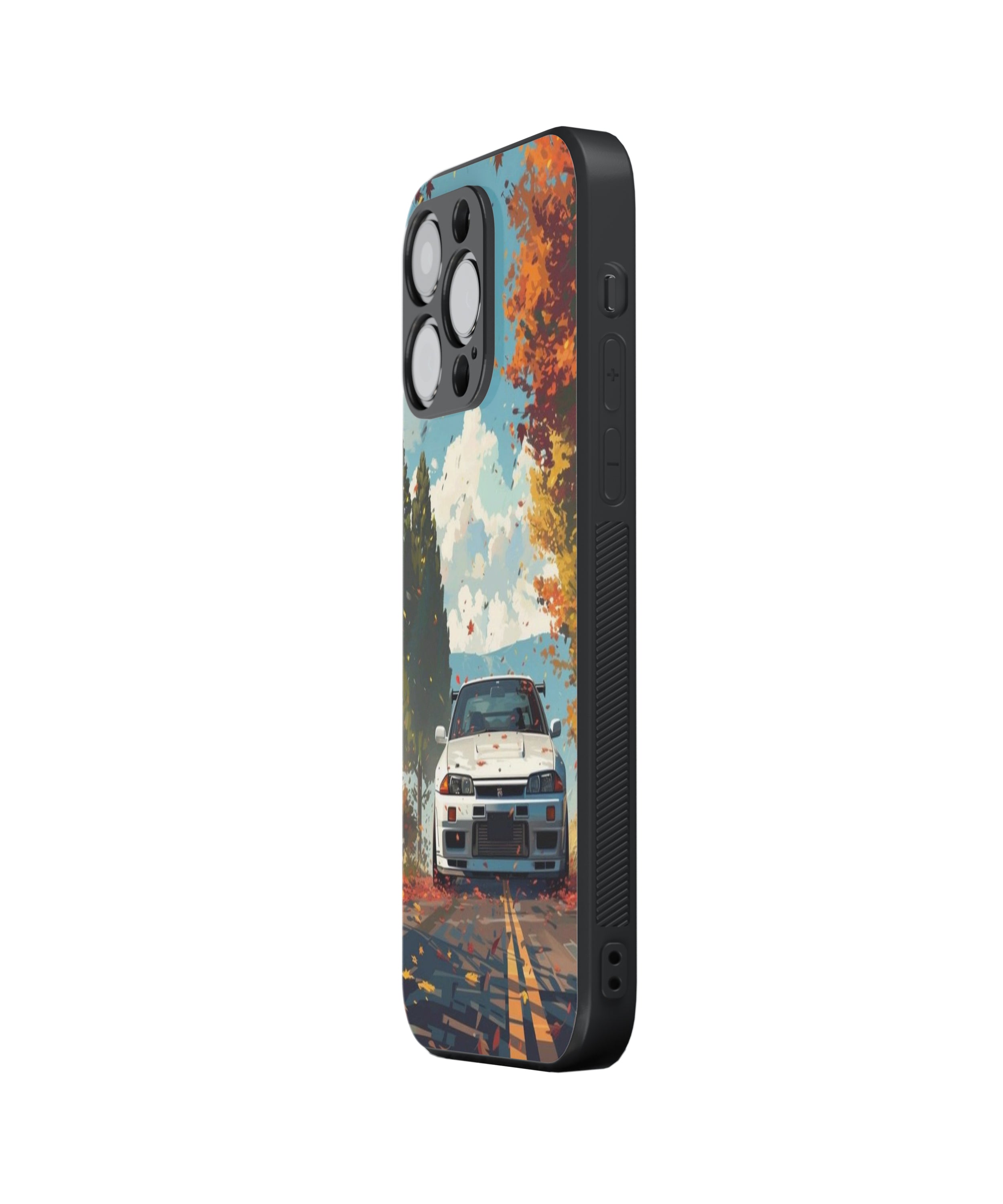 White Car In Nature  Hybrid Metal TPU Case