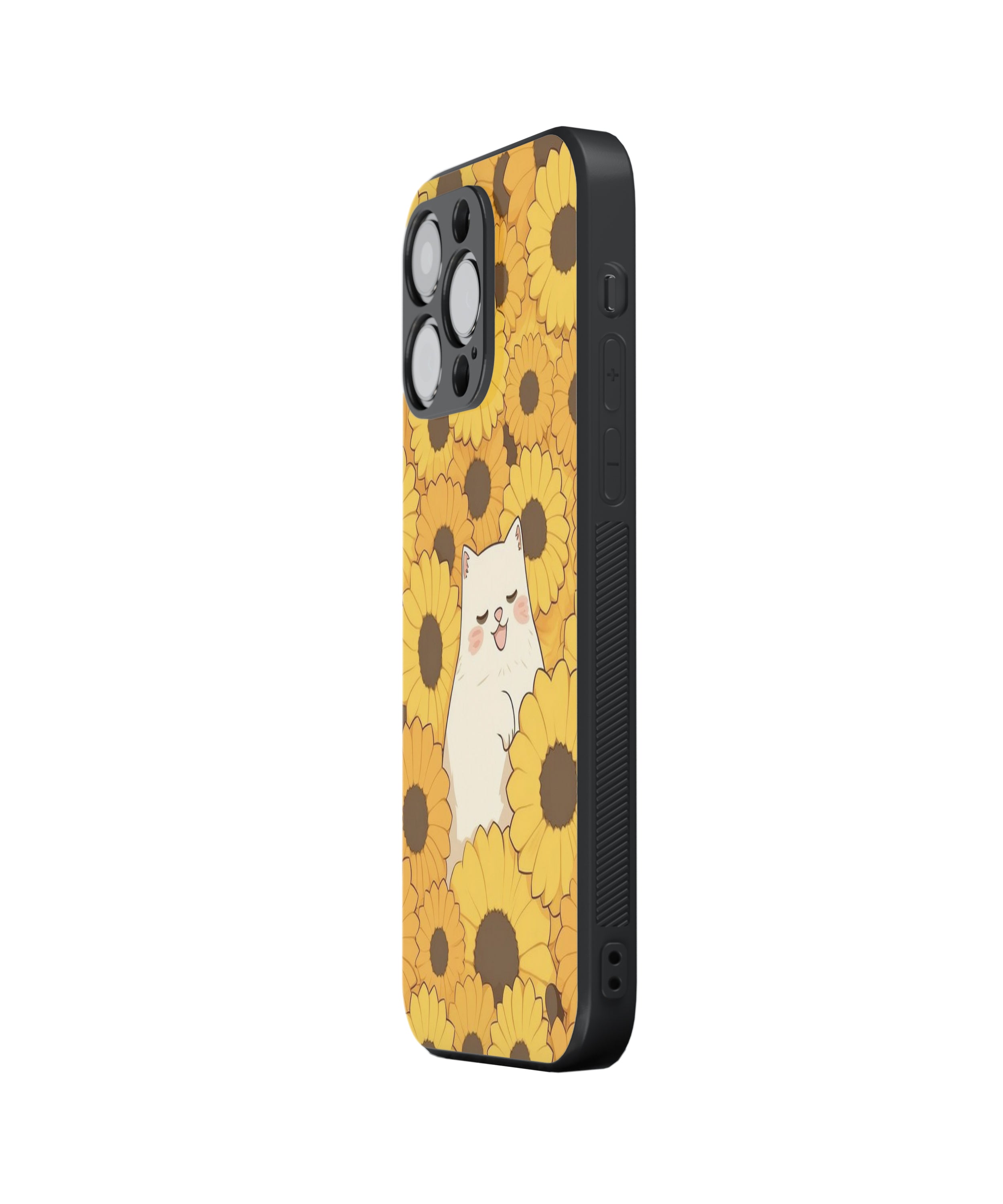 Cat In Flower Hybrid Metal TPU Case