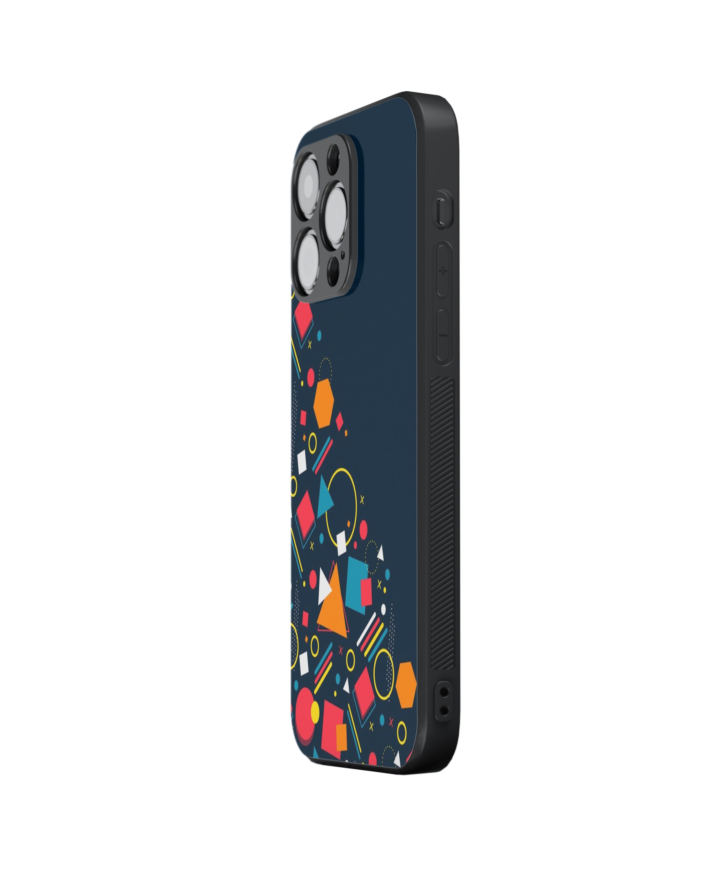 HalfGeometric Pattern Hybrid Metal TPU Case