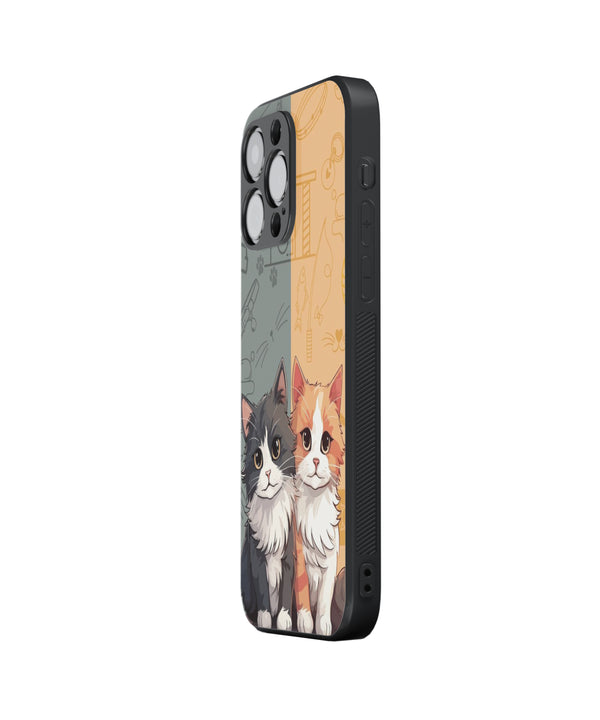 Orange & White Cat Hybrid Metal TPU Case