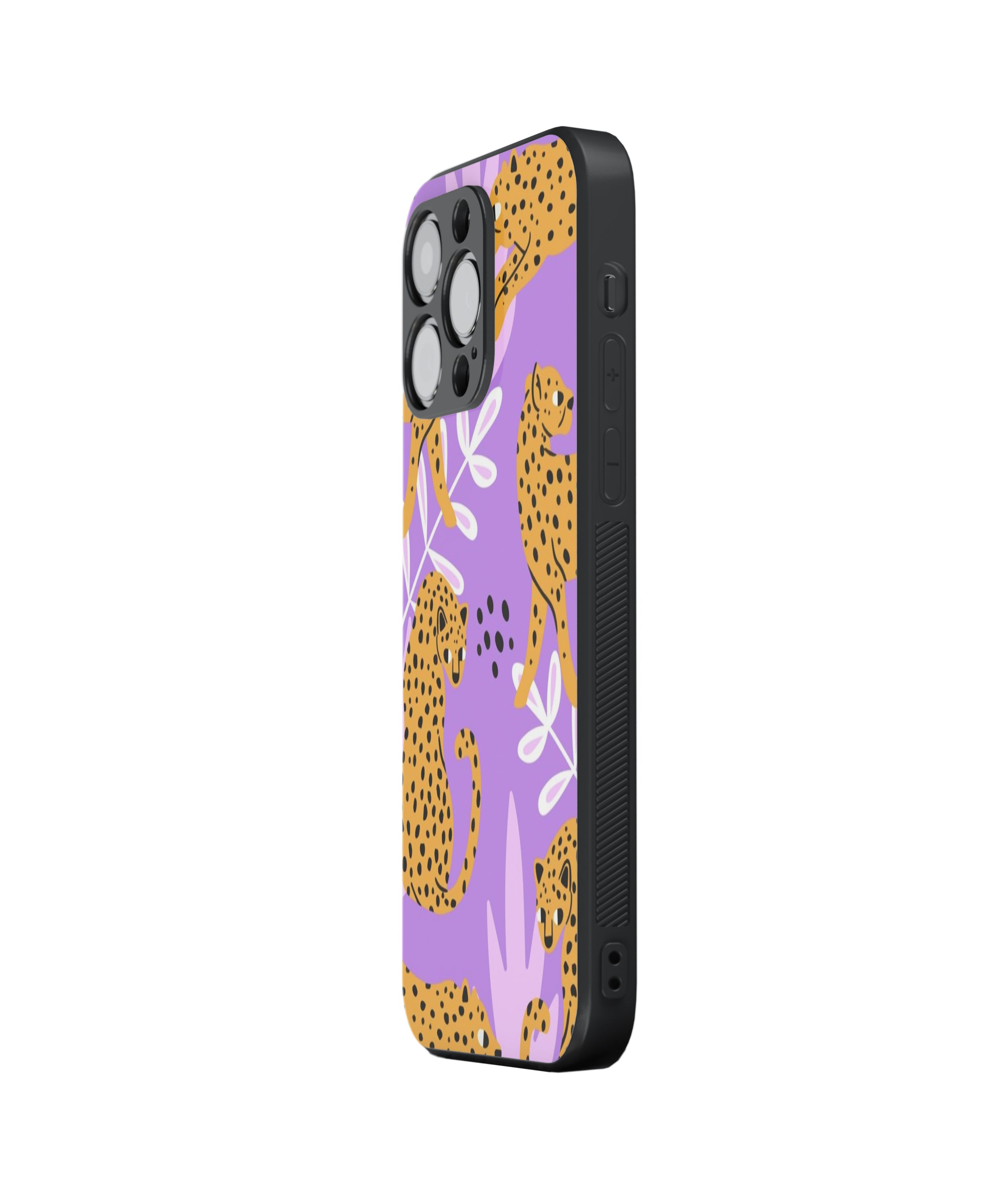 Tiger Print Flower Hybrid Metal TPU Case